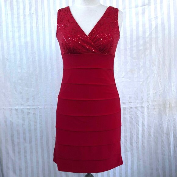 NWT Jessica Petite Red Dress (6p) - Picture 2 of 10